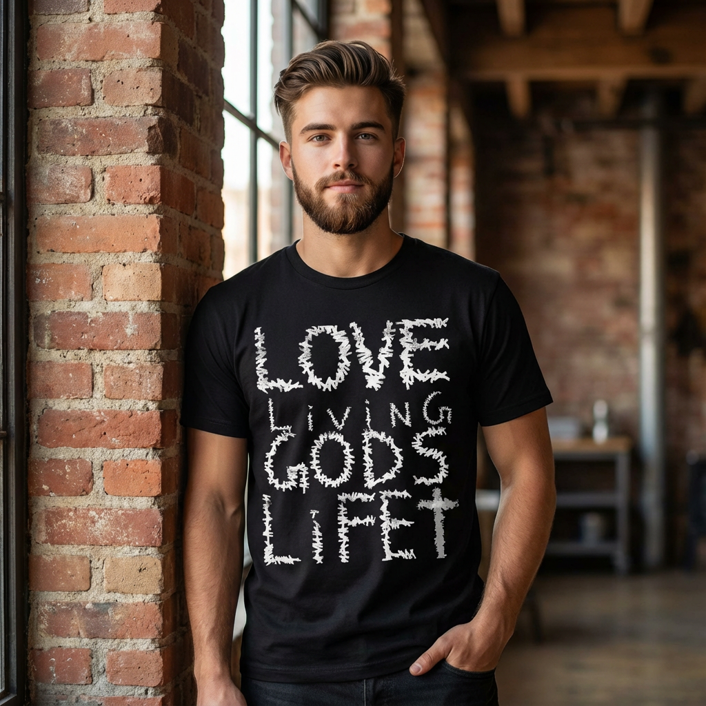 Love Living God's Life Tee — Faith-Based Graphic T-Shirt